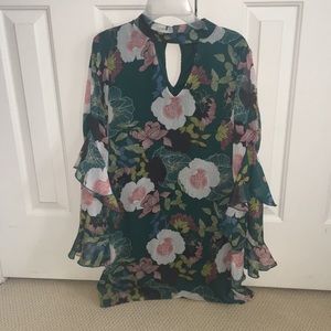 Floral Print Flown Dress- NEW WITH TAG